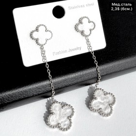 Сережки мед.сталь 10674 (6см.)